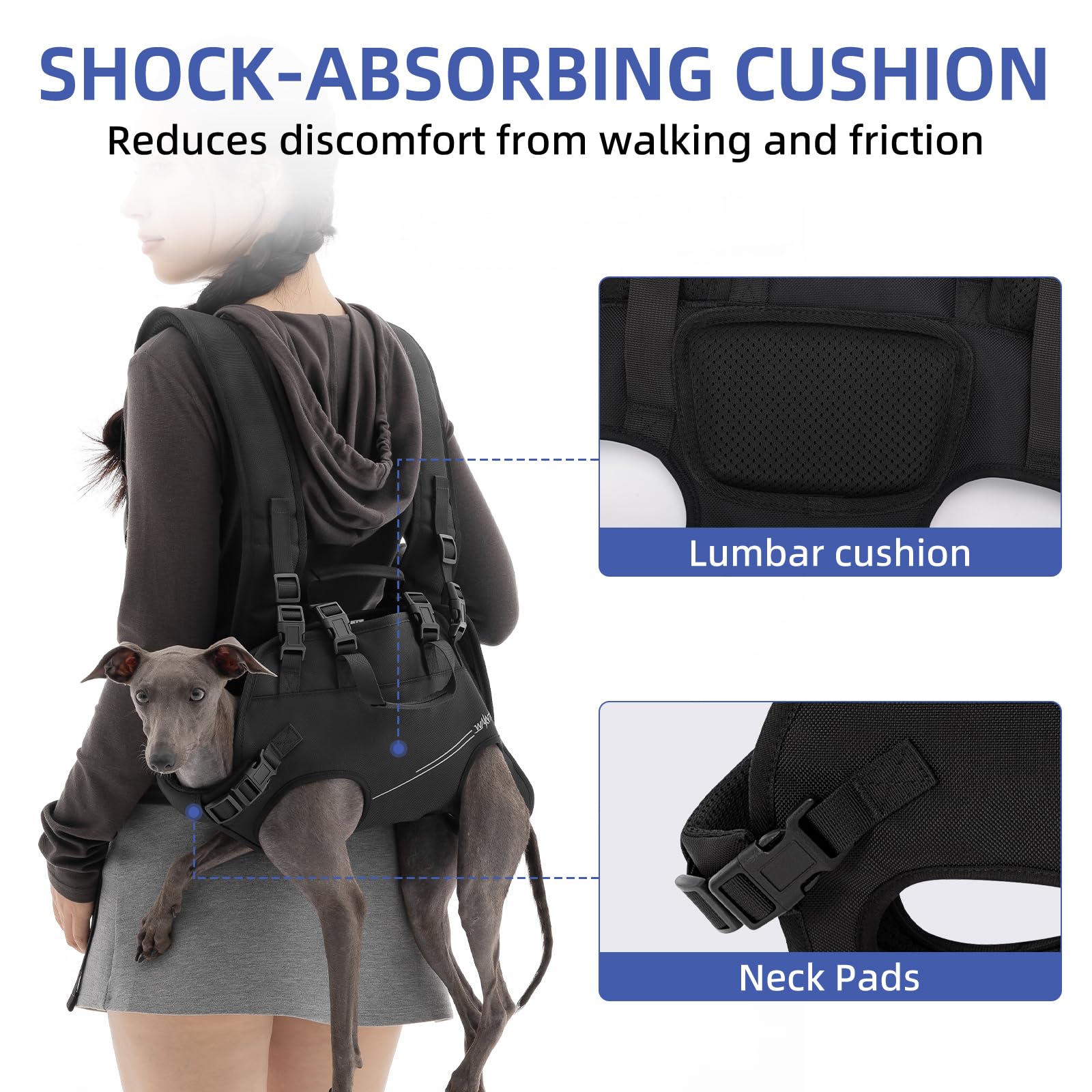 Amazon | Wakytu 犬用リフトハーネス 全身犬用バックパックハーネス